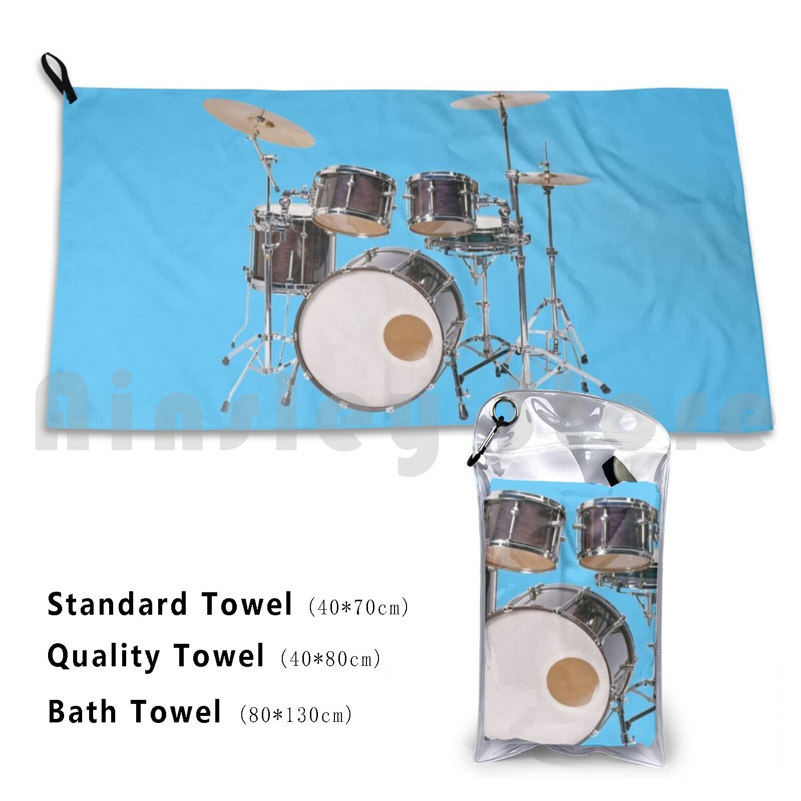 Drums Illustration Bath Towel  - Musical Instrument Images recension och pris