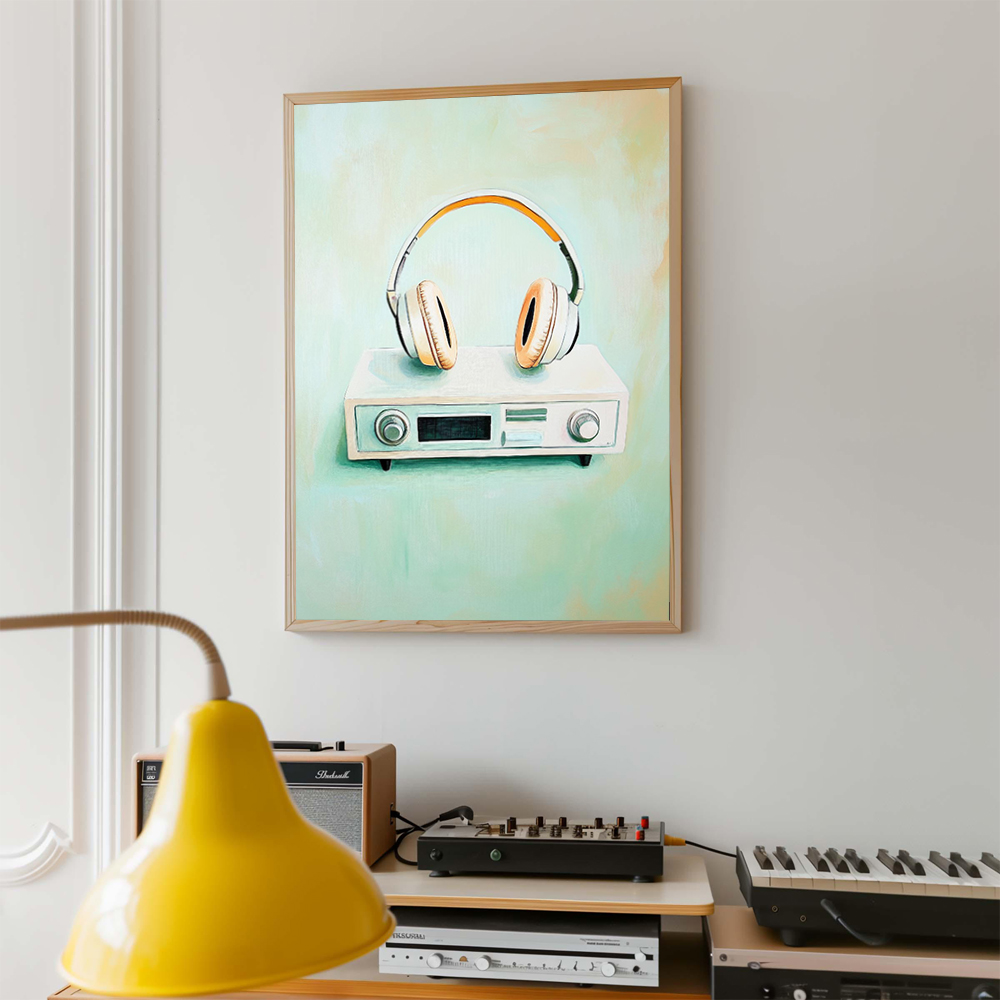 Retro Musical Art Poster Recor - Musical Instrument Images recension och pris