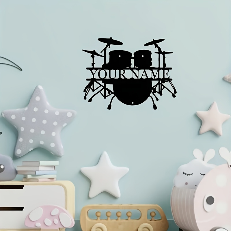 Custom Drum Set Metal Wall Art - Musical Instrument With Names recension och pris