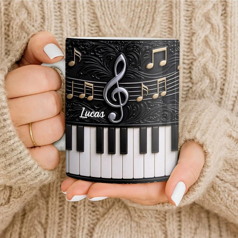 Personality Piano Ceramic Mug  - Musical Instrument With Names recension och pris