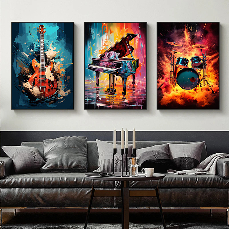 Frameless Abstract Colorful Ar - Musical Instrument Images recension och pris